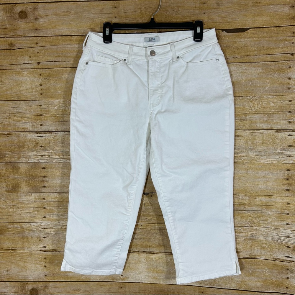 Croft & Barrow Womens White Denim Capris Size 6 Stretch Cropped Jeans